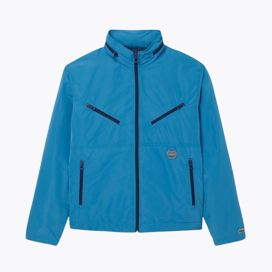 Lacoste Archive Edition wasserabweisende Jacke Stiladel Blau S 