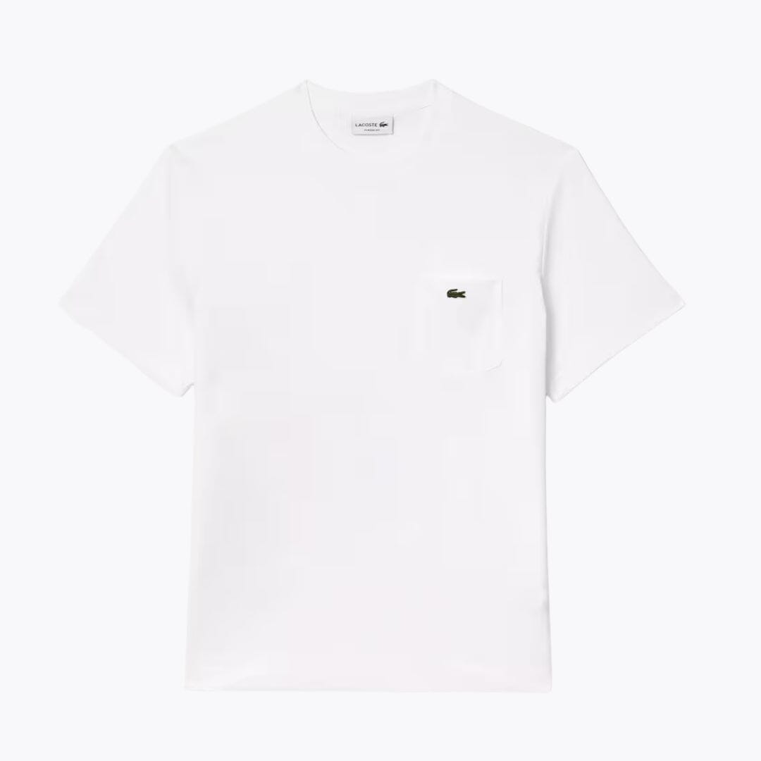 Lacoste Baumwoll-T-Shirt mit Brusttasche Stiladel Weiß S 